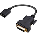 Pikkukuva 1 / 5: DVI-HDMI, Bidirektionaalinen DVI (DVI-D) - HDMI Uros-Naaras Adapteri Kultapinnoitetulla Johdolla, 5-Pakkaus