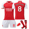 23/24 Arsenal Hemma Fotbollströja Set med strumpor och skyddsutrustning 8 ØDEGAARD S