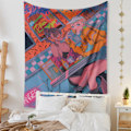 Miniatyrbillede 2 af 7: Wekity Anime Gobelin Æstetisk Kunst Hjem Baggrund Stof Dekoration Gave Boho Gobelin til Stue Soveværelse Dekoration (614-16, 51 X 59 tommer )