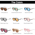 Pikkukuva 5 / 5: Vintage Neliömäiset 70-luvun Aviator-aurinkolasit Naisille Miehille Retro Klassiset Litteät Aviator-kehykset Aurinkolasit UV-suoja Transparent Grey/Gradient Pink