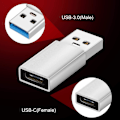 Miniatyrbillede 5 af 5: 3.0 USB A til USB C-adapter kompatibel med iPhone 11 12 Pro Xr Se, iPad 8 Air 4, dataoverførsel med høj hastighed og hurtig opladning (2 stk.)