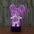 Miniatyrbillede 3 af 7: Koala 3D optisk illusionslampe 7 farver skift og touch knap børn børn sengebord LED natlys