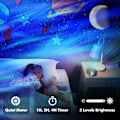 Miniatyrbild 3 av 7: Star Projector Night Light Projektor med musikhögtalare, norrskensprojektor för sovrum, spelrum, hemmabio, tak, rumsinredning