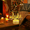 Miniatyrbilde 5 av 8: 3D nattlys, slottlampe (3 mønstre), 7 farger endringsdekorlampe med fjernkontroll, demp, timer, magiske gaver til gutt barn jenter jul bursdag