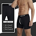 Miniatyrbild 3 av 6: Menu2019s Underkläder Boxer Briefs med fluga Mjuk Bekväm Andningsbar Underkläder för Män Multipack Dark Wood Grain Black