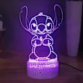 Miniatyrbillede 2 af 8: Smuk Stitch 3D LED-nattelys, tegneserie Lilo & Stitch bordlampe, pigers skrivebordslampe, baby soveværelse sovende nattelampe, sengebordslampe, fødselsdagslys