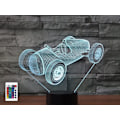 Miniatyrbild 1 av 8: WJ 3D Bil Race Fjärrkontroll 16 Färger Nattljus Illusion Akryl LED Bordsängslampa Barn Sovrum Skrivbordsdekor Födelsedagspresenter Leksak
