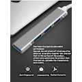 Miniatyrbild 6 av 7: USB-splitter 3.0 hub, en drag fyra aluminiumlegering USB-förlängare mini dockningsstation tillbehör