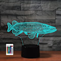 Miniatyrbillede 1 af 8: WJ 3D Marine Fish Fjernbetjening 16 Farve Natlys Illusion Akryl LED Bordlampe Sengelampe Børneværelse Skrivebordsdekoration Fødselsdagsgaver Legetøj til Børn