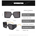 Miniatyrbillede 2 af 2: Wekity Dame Rimless Oversized Studded Solbriller Gradient Linse Nitte Mode