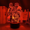 Miniatyrbillede 3 af 7: WJ Anime Lampe LED Natlampe RGB 16 Farver Skiftende Berøring med Fjernbetjening 3D Illusion Natlampe til Børneværelse Dekoration