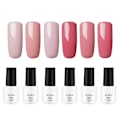 Miniatyrbillede 2 af 9: 6 stk. 7 ml neglelak glitter skinne soak off langtidsholdbar UV LED gel polish manicure (RCTC6-03)