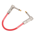 Miniatyrbilde 3 av 11: 6 stk gitarpatchkabel 6 tommer 6,35 mm rettvinklet lydkabel for effektpedal mikser forsterker elektriske gitarer basser rød