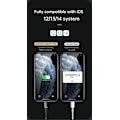 Pikkukuva 4 / 5: USB-Lightning iPhone -datakaapeli ja latauskaapeli, tukee nopeaa latausta ja datan synkronointia (Oranssi, 1,8 m), nylonpunottu, USB-A, yhteensopiva iPhone 13/1:n kanssa
