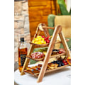 Miniatyrbillede 5 af 6: Serveringsplatter og bakker Akacietræ Charcuterie Boards 3-etagers serveringsbakke Kagefad til fødselsdagsbryllupsfest