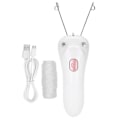 Miniatyrbilde 9 av 9: USB-lading 2 farger sikker trådinnfører hårfjerner, elektrisk tråd epilator, bærbar ansikt for kvinne (rosa)