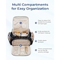 Miniatyrbilde 4 av 6: Stor sminkepung med smykkeorganisator, toalettveske for reise med flere rom, toalettmapper kosmetikkvesker for kvinner, for reise