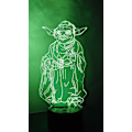 Miniatyrbilde 5 av 5: Master Yoda 3D nattlys LED illusjonslampe nattbord skrivebordslampe, 7 fargeendrende lys med akryl flat & ABS base & USB kabel