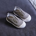 Miniatyrbild 3 av 4: Pojkar och flickor Canvas Lättvikts Slip-On Sneakers Löparsko ---- Grå （Stl 24）