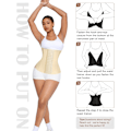 Miniatyrbillede 5 af 7: Taljetræner til kvinder Latex Talje Cincher Korset 3XL apricot