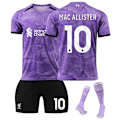 Pikkukuva 1 / 2: Liverpoolin 2. vieraspelipaidan lasten jalkapallopaita setti sukat-No.10 MAC ALLISTER#M 2023-2024 No.10 MAC ALLISTER #M