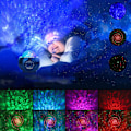 Miniatyrbillede 4 af 4: Galaxy Stjerneprojektor Lys Starlight Sky Natlys Loftsprojektor Lys Til Soveværelse Værelse Hjem, Farverigt Vandmønster Stjernehimmel Projektor