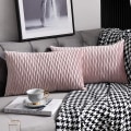 Miniatyrbillede 1 af 7: Pink Pudebetræk: 2 Pak 12x20 Tommer Originale Stribede Fløjls Dekorative Pudebetræk til Bondehus Sofa