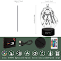 Miniatyrbillede 5 af 6: WJ 3D Natlampe The Batman Actionfigur Sengelampe Bord Illusion Lampe Farveskiftende LED Akryl RGB Lys til Fans Legetøj, Børneværelse Dekoration Batman, superhjälte i serietidningar