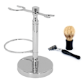 Miniatyrbilde 11 av 11: Barberhøvel- og koststativ i legering, rustfritt, stabilt, minimalistisk, universelt barberkoststativ for menn