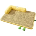 Miniatyrbild 1 av 6: Sommarkylande Husdjursmatta Rattan Pad Säng Fyrkantig Kylmatta Husdjursis Rattan Nest Husdjurssäng Sommar Pad, Sovande(L) L