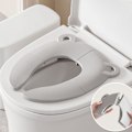 Miniatyrbillede 6 af 6: Bærbart børnevenligt toiletsæde, dyreformet foldbar pottetræningspude med robust skridsikkert greb, let at rengøre design til H grey