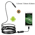 Miniatyrbillede 1 af 5: USB-endoskop til OTG Android-telefon, computer, 5,5/7/8 mm boreskop inspektionsslange kamera vandtæt med mikro-USB, ledning med 6 LED-lys