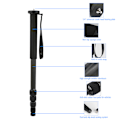 Miniatyrbild 8 av 11: C-333+M-1 Kolfiber Bärbar Utomhus Teleskopisk Monopod Stativ Bergsklättring Käpp för DSLR-kamera