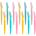 Miniatyrbillede 1 af 5: 12 stk. øjenbrynskniv shaper shavers trimmere til kvinder og mænd ansigtshår fjernere (Pink, Gul, Blå)
