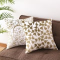 Miniatyrbillede 3 af 6: Pudebetræk Guld Stempel Geometrisk Print Blade  Pudebetræk Bløde Kvadratiske Dekorative Pudebetræk til Sofa Sofa Soveværelse Bil (Geometri 4)