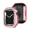 Pikkukuva 1 / 5: Apple Watch Series 7 41 mm:lle, Luksusinen Kristalliriipusinen Jäykkä PC-Kehys Kotelo Apple Watch Series 7 - Kaikki Puolen Bumper Kotelo (vaaleanpunainen)