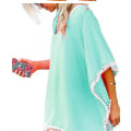 Pikkukuva 3 / 4: Naisten Chiffon Uimapuvun Rantojen Uimapuvun Peite --- Vihreä Lehti N (Koko 2XL)