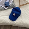 Miniatyrbillede 1 af 4: Ny baseball kasket til kvinder, broderet enkel studenterhue i bomuld med bogstavet R, blå