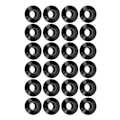 Miniatyrbilde 10 av 11: 24 stk gitarstrengs knapphylser 10mm høy ytelse plastmateriale halvlukket design gitardeler svart