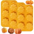 3 pakker silikon gresskarformer, 3D gresskarformede former for muffins, cake pops, gelé, sjokolade, bomber, badebomber, vokslys, ideell 3pcs yellow