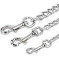 Miniatyrbilde 4 av 4: Krombelagt metallhundeleie, tykk kjede, tungt, tyggebestandig, med polstret håndtak, for tur, trafikk, trening, reiser, 6'/4,0 mm