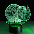 Miniatyrbillede 3 af 8: WJ Sengelampe Illusion LED Natlys 3D Natlys LED Illusion Stereo Næsehornsform Sengelampe Natlys Illusion LED Natlys Natlys