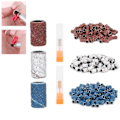 Miniatyrbillede 10 af 11: 300 stk. Neglekunst Slibebånd 80# 120# 180# Korn Manicure Pedicure Værktøj med 2 stk. Skaft