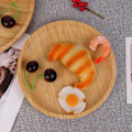 Miniatyrbillede 5 af 8: Rund bambusbakke, træplader, træserveringsskål, charcuteriseringsbræt til spisning / sofabord, 11,8 tommer