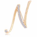 Miniatyrbilde 1 av 2: Brev Brosje Pins Initial Rhinestone Brosje for Kvinner Håndverk Gull A-Z