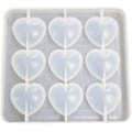 Pikkukuva 3 / 4: Sydänmuotoinen epoksihartsimuotti silikonimuotti 9 kpl 3 x 2,8 cm Resin Love Heart Shape DIY-käsityö avaimenperän valmistukseen, 1 cm syvyys