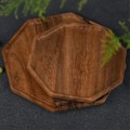 Miniatyrbilde 6 av 7: Set med 2 serveringsbrett i akasietre - grønnsak- og fruktfat - dekorative trebrett - firkantede dessertfat - serveringsfat for mat - ostefat