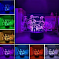 Miniatyrbillede 5 af 7: WJ Anime 3D LED Natlampe 3D Illusion Lampe 16 Farver Skiftende Touch Fjernbetjening Natlys til Børns Soveværelse Dekoration Sengelampe Drenge Piger