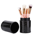 Miniatyrbillede 11 af 11: PU Læder Bærbar Makeup Børster Cylinder Holder Kosmetisk Organizer Etui Opbevaringsbeholder (Uden Spænde) Sort