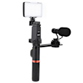 Miniatyrbild 2 av 11: ViewFlex VF-H6 Smartphone Hand Grip Bluetooth Control Handle Stabilizer med LED